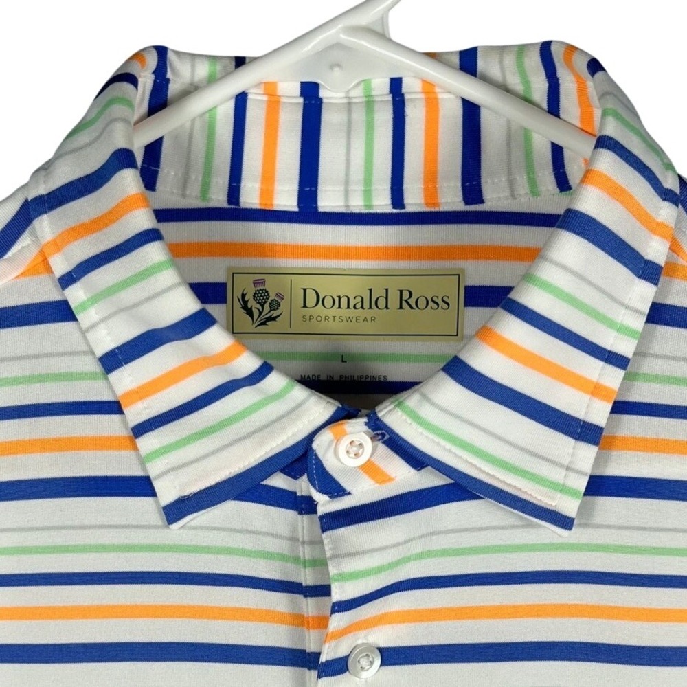Donald Ross Sportswear Men's Striped Performance Golf Polo Shirt